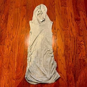 Ruched T Shirt dress with hoodie